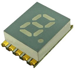 KCSC02-102, 7-сегментный светодиодный дисплей, механически прочный, Зеленый, 20 мА, 2.2 В, 3.9 мкд, 1, 5.08 мм