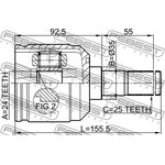 0411-E55, ШРУС MITSUBISHI GALANT/ETERNA/EMERAUDE E50-80# 1992.02-1996.08 [JPN] ...