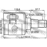 0411-GALH, Шрус внутренний левый 36x50x24