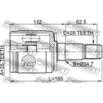 0411-V97LH, 0411-V97LH_ШРУС внутренний!\ Hyundai TERRACAN 02