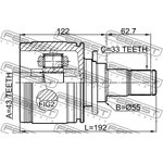 0411-V97WLHR, ШРУС MITSUBISHI PAJERO/MONTERO V80,90# 2006.09- [EUR] внутренний ...