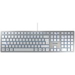 JK-1600FR-1, KC 6000 SLIM Wired USB Keyboard, AZERTY, Silver, White