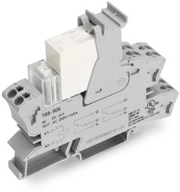 Фото 1/2 788-906, 788 Series Safety Relay, DIN Rail Mount, 24V dc Coil, 30mA Load