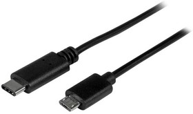 Фото 1/5 USB2CUB50CM, USB 2.0 Cable, Male USB C to Male Micro USB B Cable, 0.5m