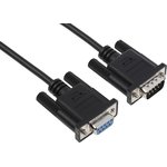 MXT1002MBK, Male 9 Pin D-sub to Female 9 Pin D-sub Serial Cable, 2m PVC