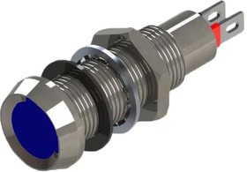 508-930-23, Светодиодный индикатор в панель, Синий, 28 В DC, 8.1 мм, 20 мА, 364 мкд, IP67