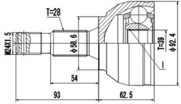 DCV810098, К-кт ШРУСа PEUGEOT EXPERT 07-, CITROEN C5 08-, JUMPY 07-, FIAT SCUDO 07-,