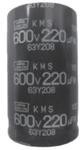 EKMS3B1VSN221MP30S, Cap Aluminum Lytic 220uF 315V 20% (22 X 30mm) Snap-In 10mm 1100mA 3000h 105Â°C