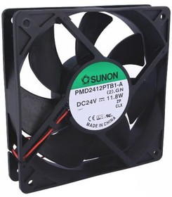 Фото 1/10 PMD2412PTB1-A(2).GN, PMD Series Axial Fan, 24 V dc, DC Operation, 255m³/h, 11.8W, 490mA Max, 120 x 120 x 25mm