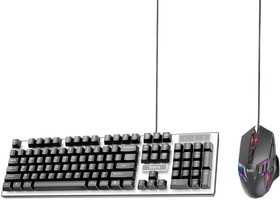 Фото 1/4 Клавиатура и мышь игровая HOCO GM18 Luminous русская раскладка, LED (цветная)