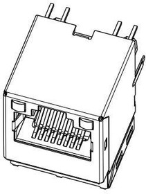 1840469-2, Modular Connectors / Ethernet Connectors 1X1 Vertical 7D52ET 10/100 W/ LED