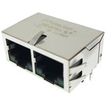 JX80-0019NL, Modular Connectors / Ethernet Connectors 1X2 TAB DOWN W/LED'S ...