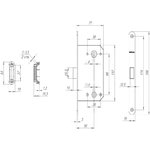 Защелка врезная MAGNET M96WC-50 BL-24 черный new plate 42923