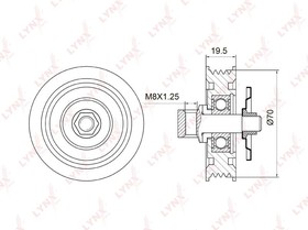 Фото 1/6 PB-5034, PB-5034 Натяжной ролик / Приводной LYNXauto