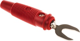 930584101, Red Male Test Terminal, 4 mm Connector, Screw Termination, 30A, 30 V ac, 60V dc, Nickel