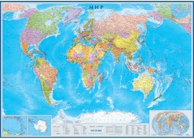 Настенная карта Мир политическая 1:17млн., 2,02х1,43м., Атлас Принт | купить в розницу и оптом
