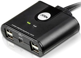 Фото 1/3 ATEN US224, Переключатель, электрон., USB, 2 User   2 устройства + клавиатура + мышь, 2 USB A-тип   4 USB A-тип, Male   Female, со встроен.