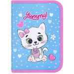 Пенал ПИФАГОР, 1 отделение, 2 откидные планки, полиэстер, 20х14 см ...