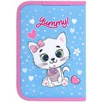 Пенал ПИФАГОР, 1 отделение, 2 откидные планки, полиэстер, 20х14 см ...