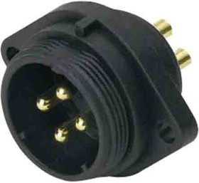 Фото 1/2 Circular Connector, 4 Contacts, Flange Mount, Plug, Male, IP68