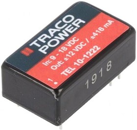 Фото 1/4 TEL 10-1222, Isolated DC/DC Converters - Through Hole 10W 9-18Vin +/-12V +/-416mA Iso DIP16