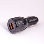 BS1308 OBSOLETE, Автомобильное зарядное устройство, быстрая зарядка- Quick Charge QC 3.0, 2 USB, 5,1 A, чёрный