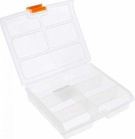Органайзер пластиковый прозрачный, 14,4 х 16,5 х 3,6 см, 5 ячеек, 65-1-503