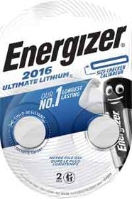 Литиевая Батарейка Energizer, Ultimate Lithium CR 2016 2 шт/блист (цена за блистер)