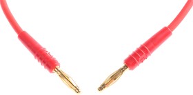 28.0047-045-22, 2 mm Connector Test Lead, 10A, 30 V ac, 60V dc, Red, 450mm Lead Length