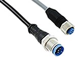 Фото 1/3 2273115-4, Straight Female 8 way M12 to Straight Male 8 way M12 Sensor Actuator Cable, 1.5m