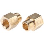 0164 18 17, Straight Threaded Adaptor, NPT 3/8 Male to G 3/8 Female, Threaded Connection Style