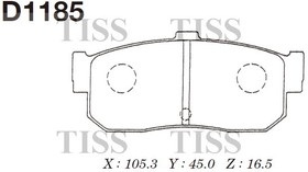 D1185, D1185-01_=366 22 !колодки дисковые з.\ Nissan Primera P10/P11 90-02/Maxima 2.0-3.0 91