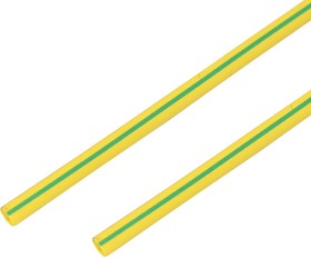 Фото 1/2 20-8007, Трубка термоусаживаемая ТУТ нг 8,0/4,0мм, желто-зеленая, упаковка 50 шт. по 1м