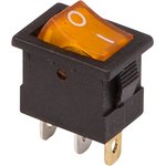 36-2172, Выключатель клавишный 12V 15А (3с) ON-OFF желтый с подсветкой Mini ...