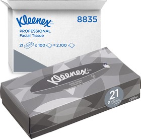 Фото 1/8 8835, KLEENEX White Facial Tissues, Box of 100