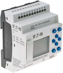 EASY-E4-AC-12RC1, Программируемое реле 100/240V AC/DC, цифровые 8 DI, 4DO, реле 8А, дисплей+клавиатура, часы реального времени, Ethernet RJ4 – купить оптом и в розницу