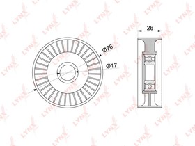 Фото 1/4 PB-5264, PB-5264 Ролик натяжного механизма / приводной LYNXauto