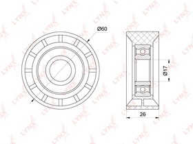 Фото 1/6 Ролик натяжной приводного ремня CITROEN Berlingo/PEUGEOT Partner 1,6L 16V LYNXauto PB-5272