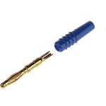 22.2618-23, In-Line Banana Plug, Blue, Gold-Plated, 60V, 10A