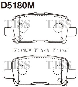 D5180M, Колодки тормозные дисковые