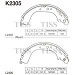 K2305, Колодки тормозные барабанные