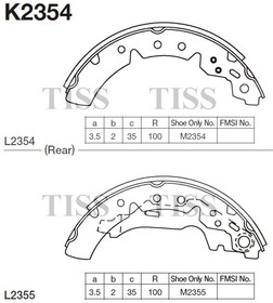 K2354, Колодки тормозные барабанные