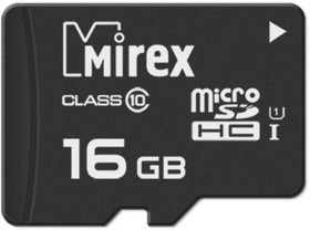 Фото 1/3 Карта памяти Mirex microSDHC 16Gb (UHS-I, U1, class 10) (13612-MCSUHS16)