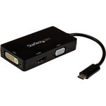 CDPVGDVHDBP, Multi-Port Adapter, USB-C Plug - HDMI Socket / DVI Socket / VGA Socket, Black