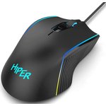 Мышь HIPER MX-R400 Rebell, игровая, оптическая, проводная, USB, черный