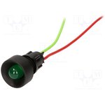 LKS12-24-G, Индикат.лампа: LED, вогнутый, 12-24ВDC, 12-24ВAC, Отв: d13мм, IP20
