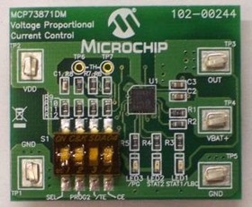 Фото 1/4 MCP73871DM-VPCC, Демонстрационная плата, интегрированная линейная ИС MCP73871, управление током