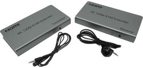 ORIENT VE051, HDMI KVM extender, HDMI+USB+Audio удлинитель до 120 м по витой паре Cat5e/6, HDMI 1.4, 4K@30Hz/1080p@60Hz, HDCP, передача ИК с
