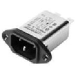 FN9244B-3-06, Power Entry Connector Receptacle - Male Blades - 250 VAC - 3 A - ...