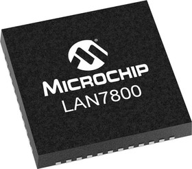 LAN7800-I/Y9X, Контроллер Ethernet, 10/100Base-T, MII,RMII, SQFN48, 1,8-3,3В